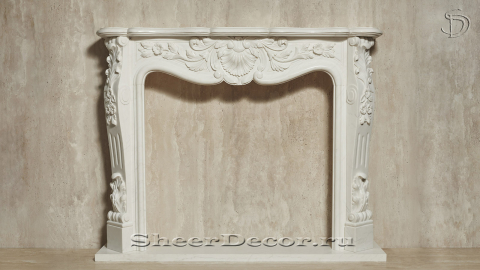 Каменный портал белого цвета для облицовки камина Lurd M16 из мрамора Bianco Extra 5031119016_4
