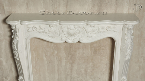 Каменный портал белого цвета для облицовки камина Lurd M16 из мрамора Bianco Extra 5031119016_6
