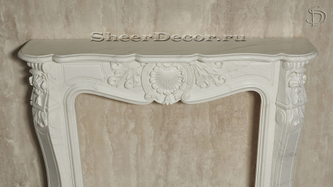 Каменный портал белого цвета для облицовки камина Lurd M17 из мрамора Bianco Extra 5031119017_8