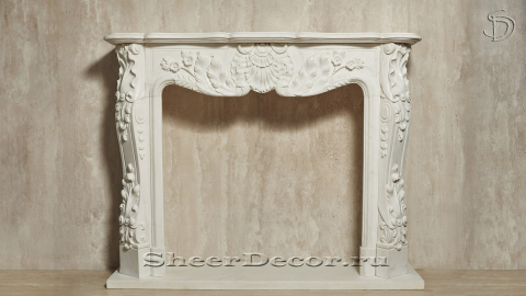 Мраморный портал белого цвета для отделки камина Lurd M3 из натурального камня Bianco Extra 503111903_3