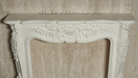 Мраморный портал белого цвета для отделки камина Lurd M14 из натурального камня Bianco Extra 5031119014_6