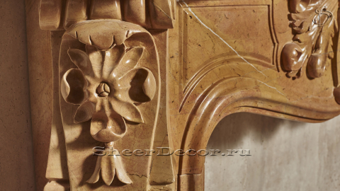 Каменный портал коричневого цвета для облицовки камина Lurd M17 из мрамора Rosso Sole 5031139017_7