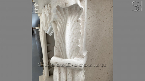 Каменный портал бежевого цвета для облицовки камина Lurd M24 из известняка Simena 5031729024_3