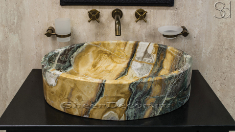 Мраморная раковина Margo из желтого камня Sequoia БРАЗИЛИЯ 100026111 для ванной комнаты_1