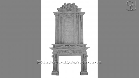 Мраморный портал белого цвета для отделки камина Maril из натурального камня Bianco Extra 513111901_1