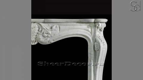 Мраморный портал белого цвета для отделки камина Marissa M3 из натурального камня Bianco Extra 131111403_1
