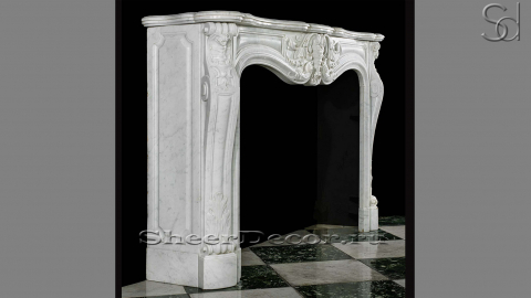 Мраморный портал белого цвета для отделки камина Marissa M3 из натурального камня Bianco Extra 131111403_2