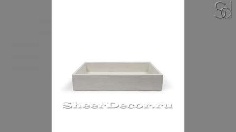 Накладная раковина Nina из белого бетона Concrete White РОССИЯ 021347111 для ванной комнаты_1
