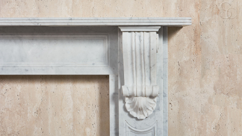 Мраморный портал белого цвета для отделки камина Norma M7 из натурального камня Bianco Carrara 169005107_4