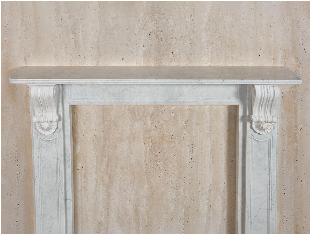 Мраморный портал белого цвета для отделки камина Norma M7 из натурального камня Bianco Carrara 169005107_6