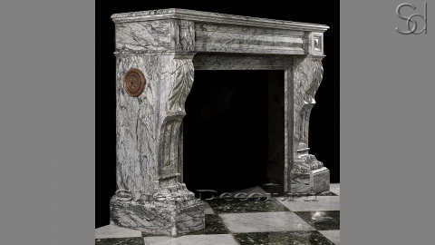 Каменный портал белого цвета для облицовки камина Octavius из мрамора Paradiso White 168129401_1