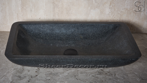 Гранитная раковина Palum из черного камня Grey Pearl КИТАЙ 028169011 для ванной комнаты_3