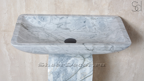 Мраморная раковина Palum из серого камня Statuarietto ИТАЛИЯ 028161111 для ванной комнаты_4