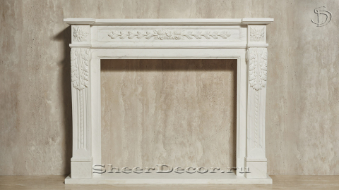 Каменный портал белого цвета для облицовки камина Paula M4 из мрамора Bianco Extra 598111904_4