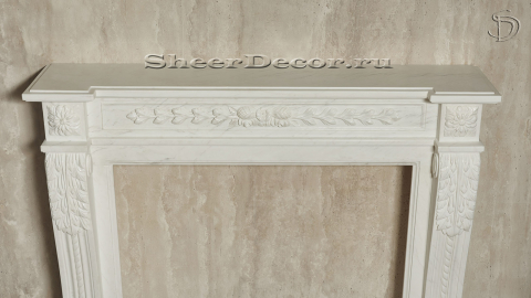 Каменный портал белого цвета для облицовки камина Paula M4 из мрамора Bianco Extra 598111904_5