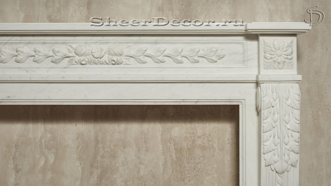 Каменный портал белого цвета для облицовки камина Paula M4 из мрамора Bianco Extra 598111904_6
