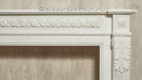Мраморный портал белого цвета для отделки камина Paula M5 из натурального камня Bianco Extra 598111905_5