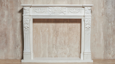 Каменный портал белого цвета для облицовки камина Paula M3 из мрамора Bianco Extra 598111903_10