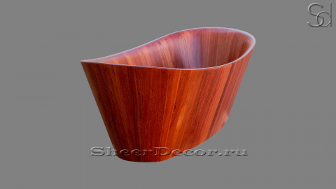 Дизайнерская ванна Perla M4 из красного дерева Sipo Mahagoni 030444154 овальной формы_2