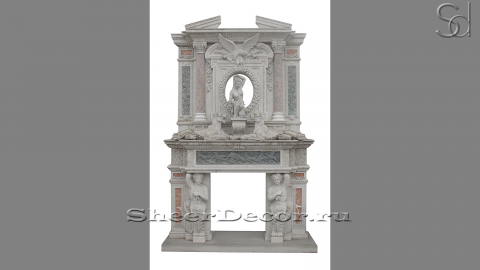 Мраморный портал белого цвета для отделки камина Petra из натурального камня Bianco Extra 604111901_1