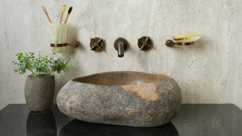 Раковина для ванной Piedra M108 из речного камня  Beige ИНДОНЕЗИЯ 00501111108_6