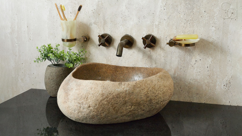 Раковина для ванной Piedra M276 из речного камня  Beige ИНДОНЕЗИЯ 00501111276_6