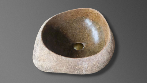 Раковина для ванной Piedra M427 из речного камня  Beige ИНДОНЕЗИЯ 00501111427_2