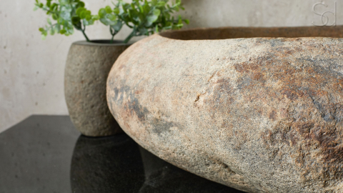 Раковина для ванной Piedra M433 из речного камня  Beige ИНДОНЕЗИЯ 00501111433_5