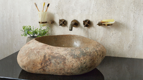 Раковина для ванной Piedra M433 из речного камня  Beige ИНДОНЕЗИЯ 00501111433_7