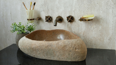 Раковина для ванной Piedra M443 из речного камня  Beige ИНДОНЕЗИЯ 00501111443_7