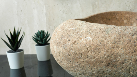 Раковина для ванной Piedra M340 из речного камня  Beige ИНДОНЕЗИЯ 00501111340_8