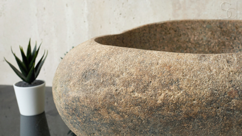 Раковина для ванной Piedra M341 из речного камня  Beige ИНДОНЕЗИЯ 00501111341_4