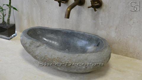 Раковина для ванной Piedra M3 из речного камня  Gris ИНДОНЕЗИЯ 005045113_2