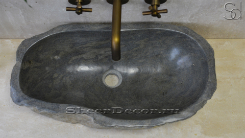 Раковина для ванной Piedra M22 из речного камня  Gris ИНДОНЕЗИЯ 0050451122_1