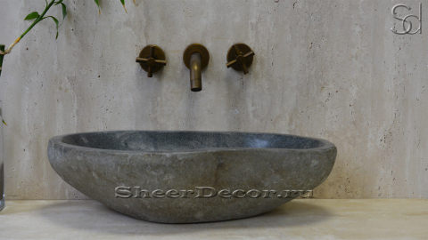 Раковина для ванной Piedra M16 из речного камня  Gris ИНДОНЕЗИЯ 0050451116_2