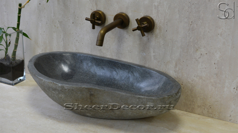 Раковина для ванной Piedra M16 из речного камня  Gris ИНДОНЕЗИЯ 0050451116_3