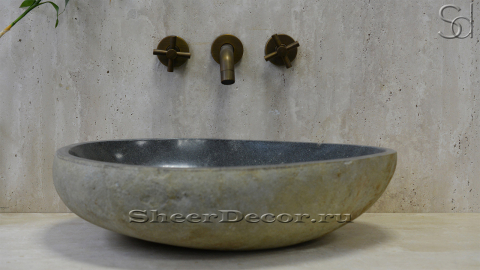 Раковина для ванной Piedra M4 из речного камня  Gris ИНДОНЕЗИЯ 005045114_2
