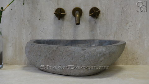 Раковина для ванной Piedra M10 из речного камня  Gris ИНДОНЕЗИЯ 0050451110_2