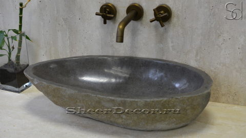 Раковина для ванной Piedra M17 из речного камня  Gris ИНДОНЕЗИЯ 0050451117_3