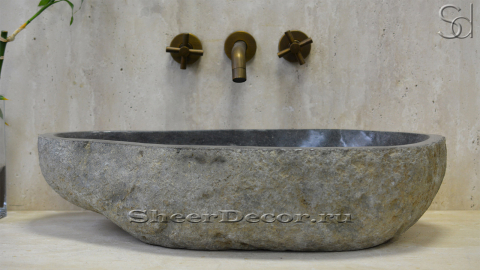 Раковина для ванной Piedra M15 из речного камня  Gris ИНДОНЕЗИЯ 0050451115_2