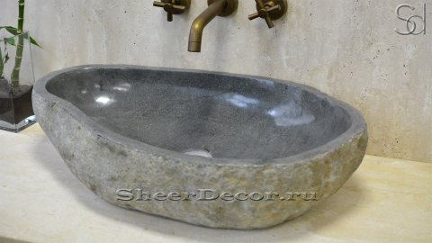 Раковина для ванной Piedra M15 из речного камня  Gris ИНДОНЕЗИЯ 0050451115_3