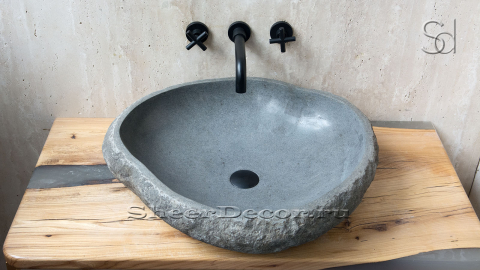Раковина для ванной Piedra M18 из речного камня  Gris ИНДОНЕЗИЯ 0050451118_2