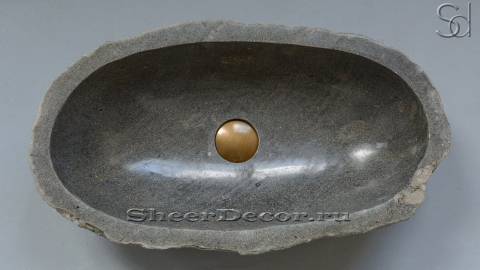 Раковина для ванной Piedra M84 из речного камня  Gris ИНДОНЕЗИЯ 0050451184_3