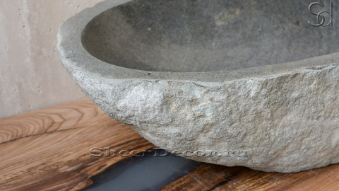Раковина для ванной Piedra M84 из речного камня  Gris ИНДОНЕЗИЯ 0050451184_4