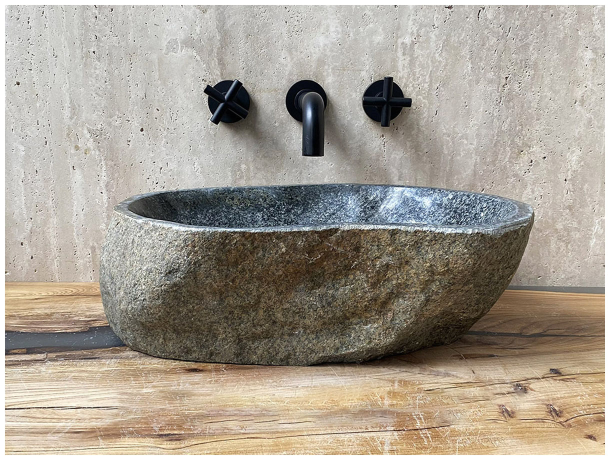Раковина для ванной Piedra M212 из речного камня  Gris ИНДОНЕЗИЯ 00504511212_8