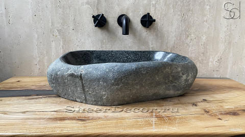 Раковина для ванной Piedra M215 из речного камня  Gris ИНДОНЕЗИЯ 00504511215_2