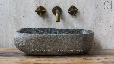 Раковина для ванной Piedra M108 из речного камня  Gris ИНДОНЕЗИЯ 00504511108_2