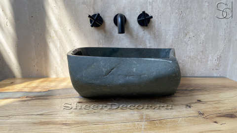 Раковина для ванной Piedra M278 из речного камня  Gris ИНДОНЕЗИЯ 00504511278_2
