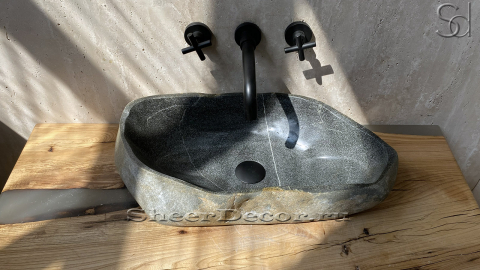 Раковина для ванной Piedra M285 из речного камня  Gris ИНДОНЕЗИЯ 00504511285_3