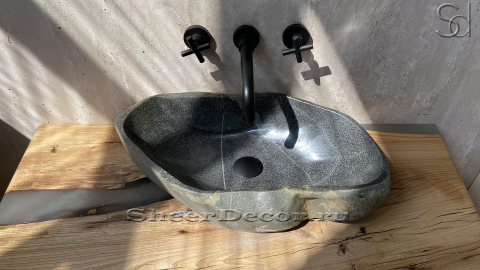 Раковина для ванной Piedra M285 из речного камня  Gris ИНДОНЕЗИЯ 00504511285_5